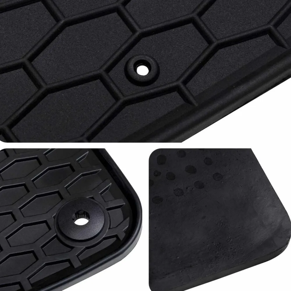 vidaXL Alfombrilla de Coche 4 pcs Negro Goma Outlet