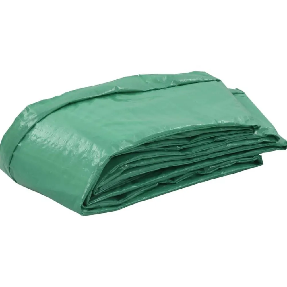 vidaXL Alfombrilla de seguridad cama elástica redonda 3,05m PE Verde Clearance