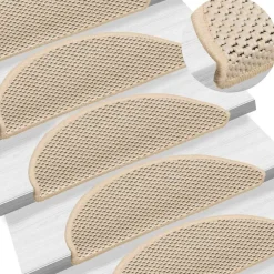 vidaXL Alfombrillas autoadhesivas sisal 15 uds 56x17x3 cm Bereber Clearance