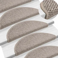 vidaXL Alfombrillas autoadhesivas sisal 15 uds 56x17x3 cm Plateado Outlet