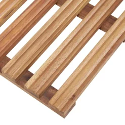 vidaXL Accesorios Para El Baño-Alfombrillas de baño 2 uds madera maciza de acacia 56x37 cm