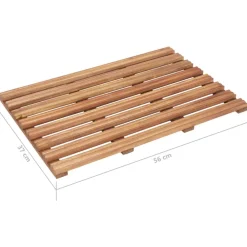 vidaXL Accesorios Para El Baño-Alfombrillas de baño 2 uds madera maciza de acacia 56x37 cm