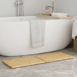 vidaXL Accesorios Para El Baño-Alfombrillas de baño 2 unidades bambú 50x35 cm