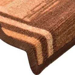 vidaXL Productos Del Hogar-Alfombrillas de escalera autoadhesivas 5 uds marrón 65x21x4 cm