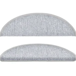 vidaXL Alfombrillas de escalera 15 unidades 56x17x3 cm Gris claro