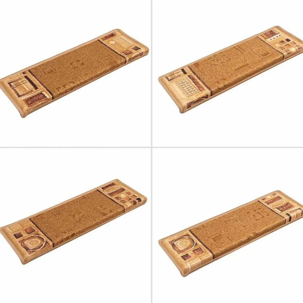 vidaXL Productos Del Hogar-Alfombrillas de escalera autoadhesivas 5 uds 65x21x4cm
