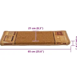 vidaXL Productos Del Hogar-Alfombrillas de escalera autoadhesivas 5 uds 65x21x4cm