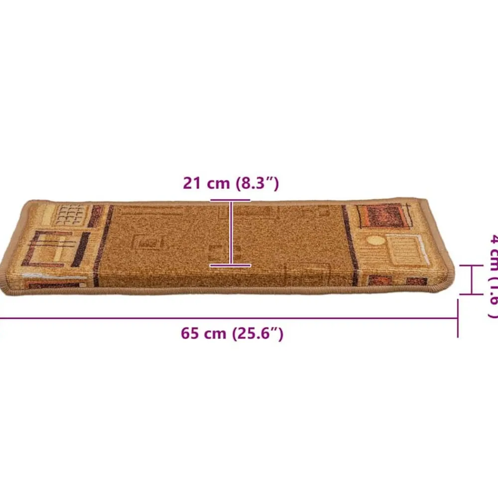 vidaXL Productos Del Hogar-Alfombrillas de escalera autoadhesivas 5 uds 65x21x4cm
