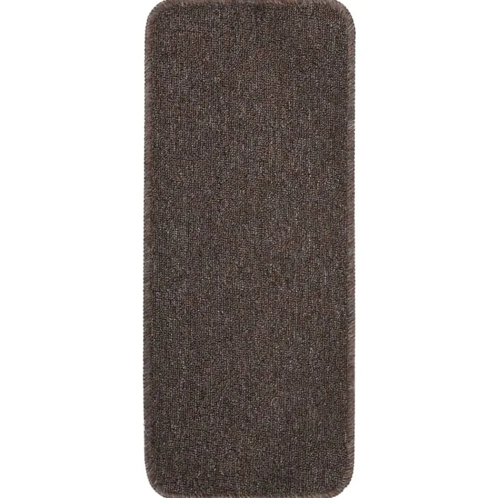 vidaXL Alfombrillas de escalera 15 uds marrón rectangular 60x25 cm Marrón oscuro Discount