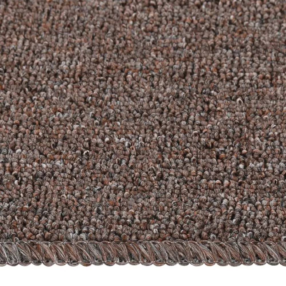 vidaXL Alfombrillas de escalera 15 uds marrón rectangular 60x25 cm Marrón oscuro Discount