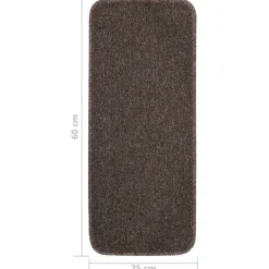 vidaXL Alfombrillas de escalera 15 uds marrón rectangular 60x25 cm Marrón oscuro Discount