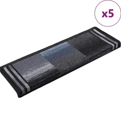 vidaXL Alfombrillas escalera autoadhesivas 5uds 65x21x4cm Negro y gris Hot