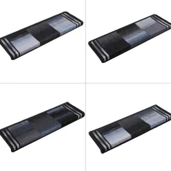 vidaXL Alfombrillas escalera autoadhesivas 5uds 65x21x4cm Negro y gris Hot