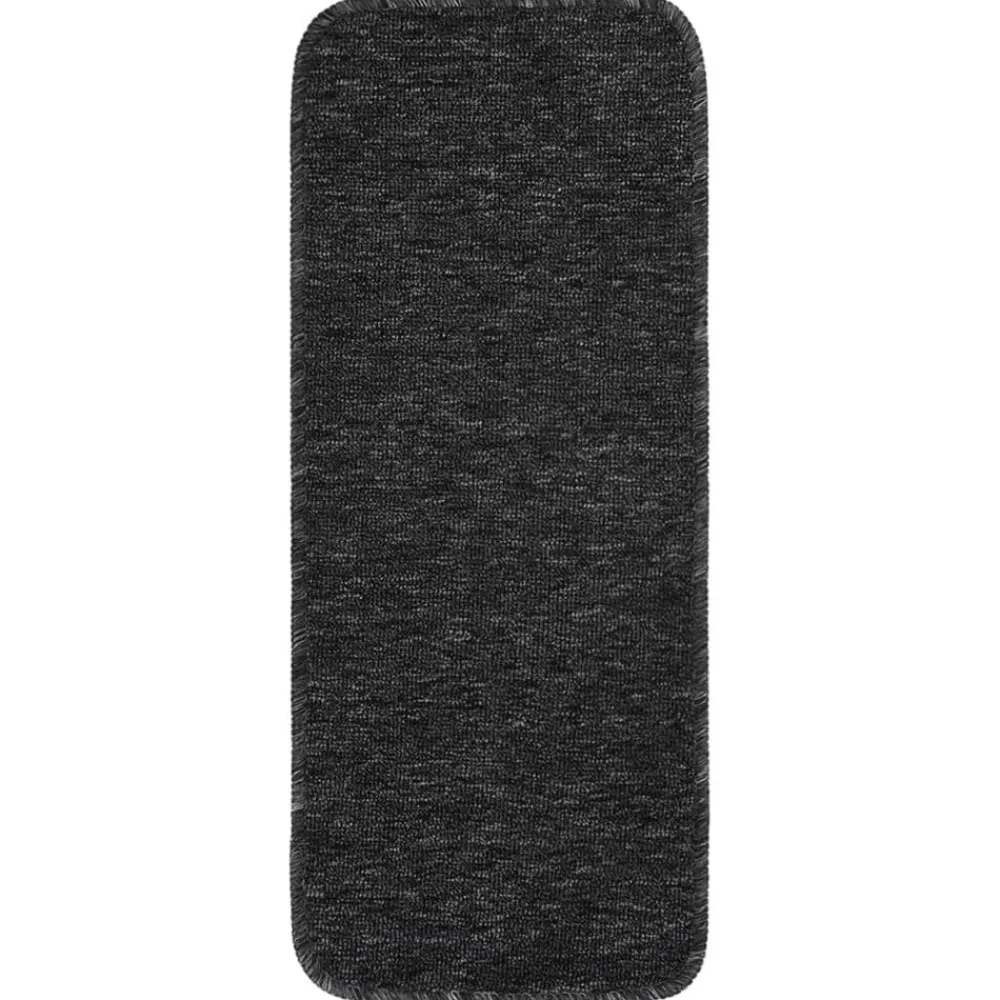 vidaXL Alfombrillas escalera 15 uds rectangular 60x25 cm Antracita