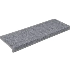 vidaXL Productos Del Hogar-Alfombrillas para escaleras 15 unidades 65x21x4 cm Gris claro Borde rectangular