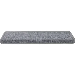 vidaXL Productos Del Hogar-Alfombrillas para escaleras 15 unidades 65x21x4 cm Gris claro Borde rectangular