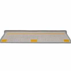 vidaXL Productos Del Hogar-Alfombrillas para escaleras 15 unidades 65x21x4 cm Gris claro Borde rectangular