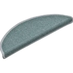 vidaXL Alfombrillas para escaleras 15 unidades 56x17x3 cm Semicircular Azul mar Clearance