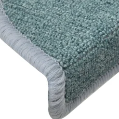 vidaXL Alfombrillas para escaleras 15 unidades 56x17x3 cm Semicircular Azul mar Clearance