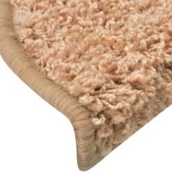 vidaXL Alfombrillas para escaleras doradas, 15 unidades, 56 x 17 x 3 cm, semicirculares Dorado New