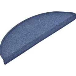 vidaXL Alfombrillas para escaleras 15 unidades 56x17x3 cm Semicircular Azul Clearance