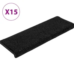 vidaXL Productos Del Hogar-Alfombrillas para escaleras 15 unidades 65x21x4 cm Borde Rectangular