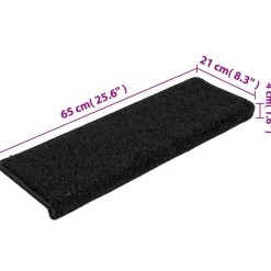 vidaXL Productos Del Hogar-Alfombrillas para escaleras 15 unidades 65x21x4 cm Borde Rectangular