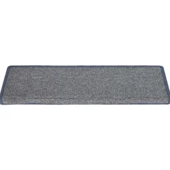 vidaXL Alfombrillas para escaleras 15 unidades 65x21x4 cm Borde rectangular Gris claro y azul Hot