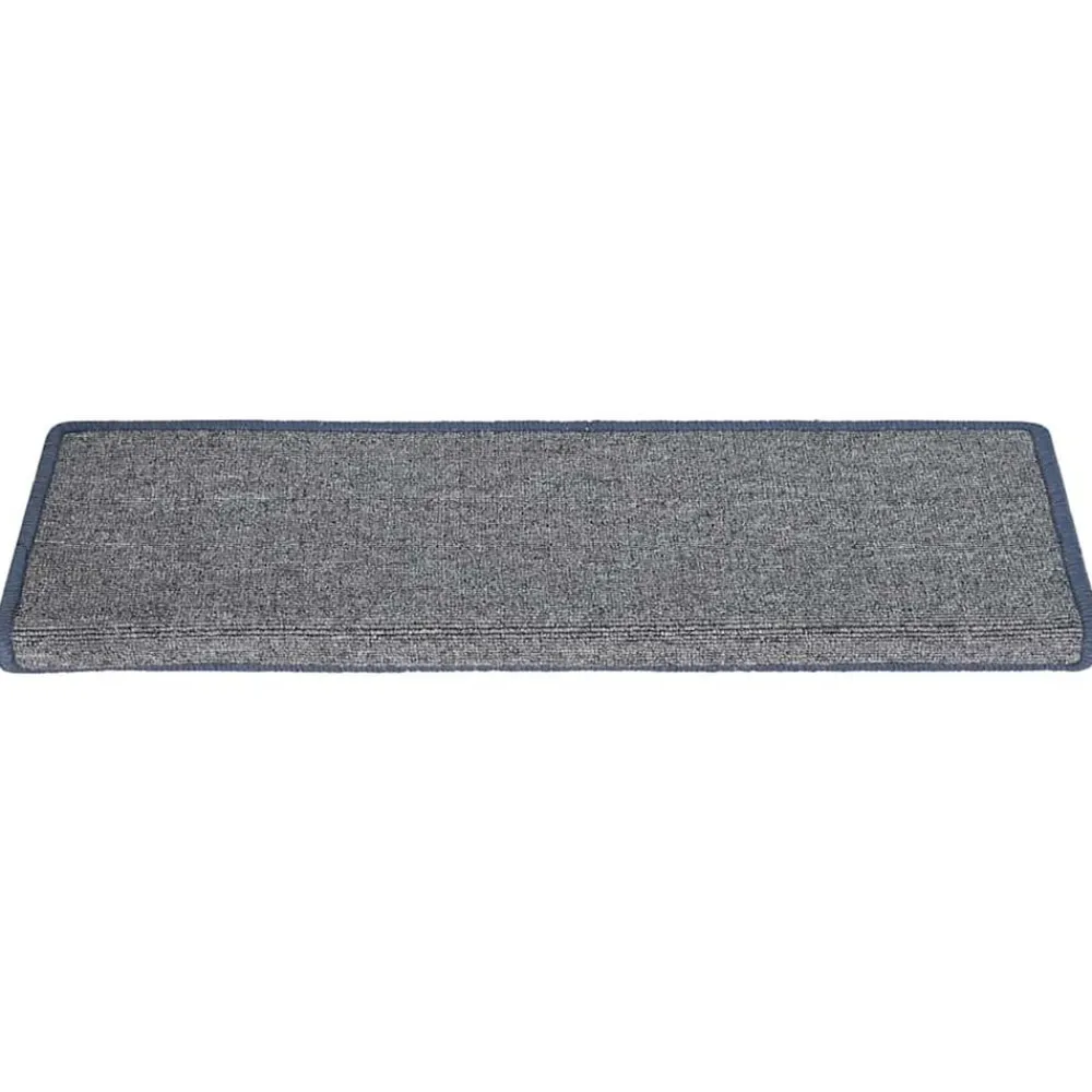 vidaXL Alfombrillas para escaleras 15 unidades 65x21x4 cm Borde rectangular Gris claro y azul Hot