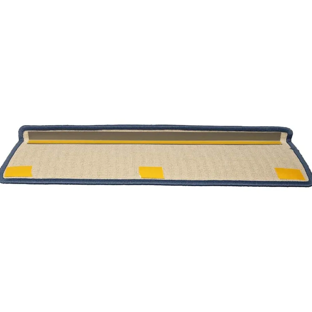 vidaXL Alfombrillas para escaleras 15 unidades 65x21x4 cm Borde rectangular Gris claro y azul Hot