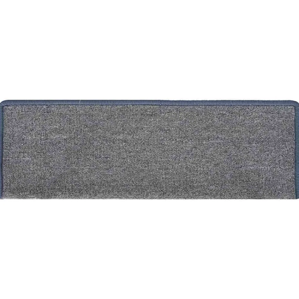 vidaXL Alfombrillas para escaleras 15 unidades 65x21x4 cm Borde rectangular Gris claro y azul Hot