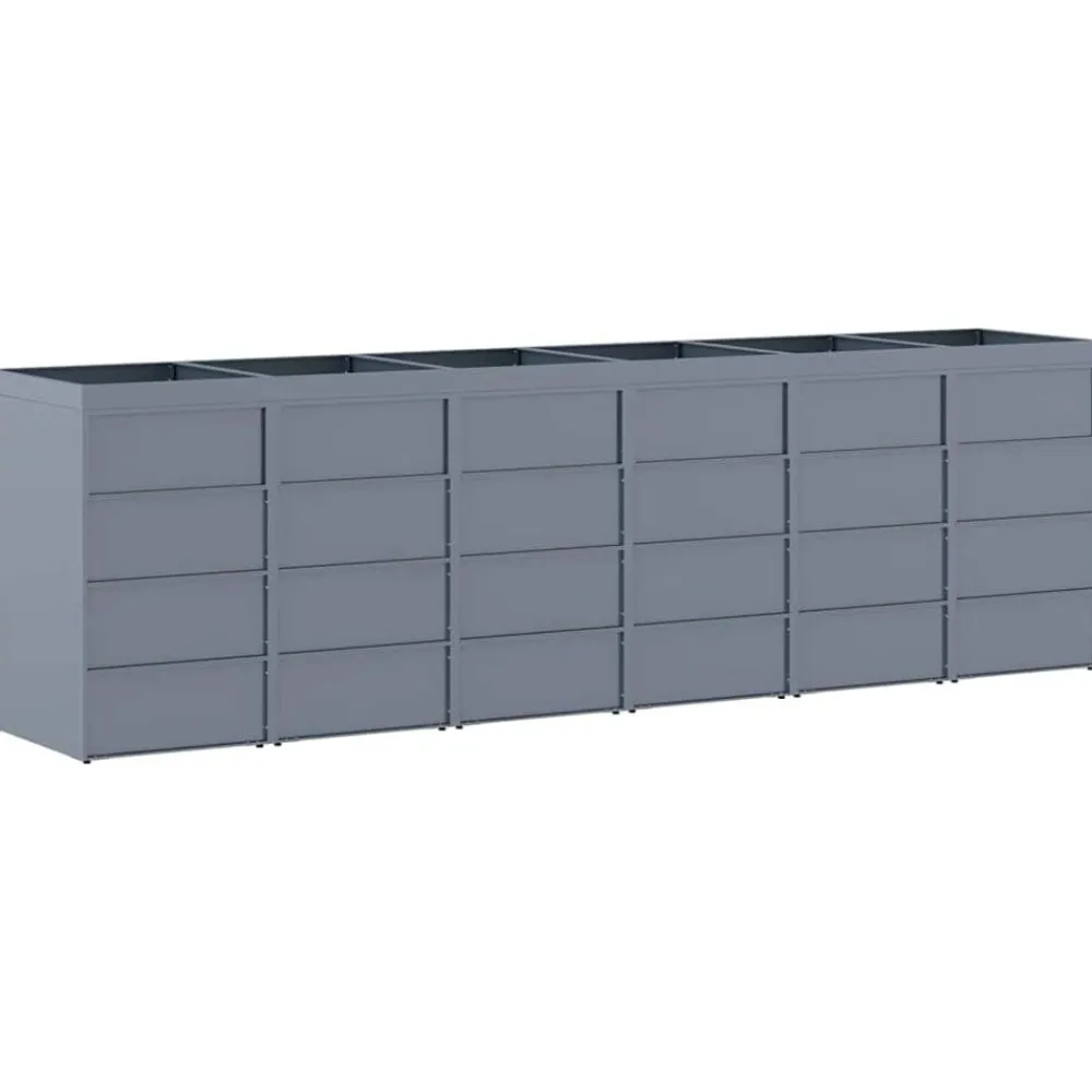 vidaXL Almacenamiento de cubos Wheelie para 6 cubos Claro Gris Online
