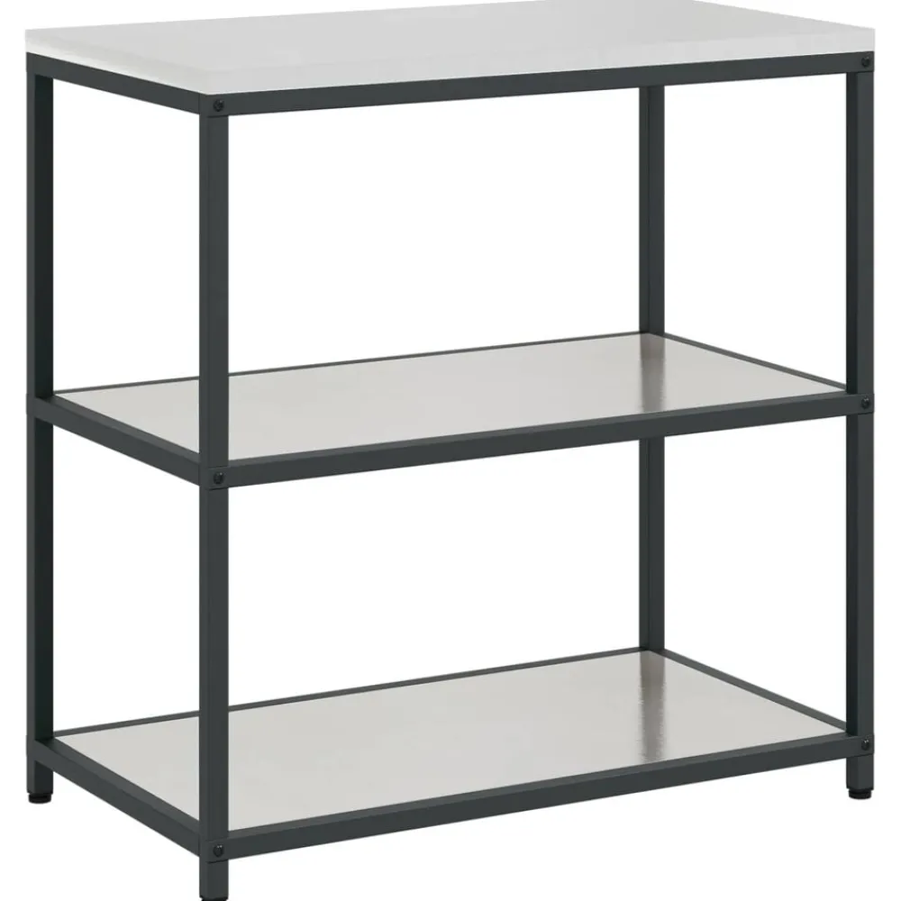 vidaXL Armarios Y Almacenamiento-Almacenamiento de cocina Plateado 90 x 50 x 92 cm Acero