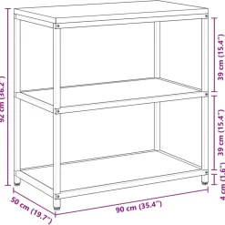 vidaXL Armarios Y Almacenamiento-Almacenamiento de cocina Plateado 90 x 50 x 92 cm Acero