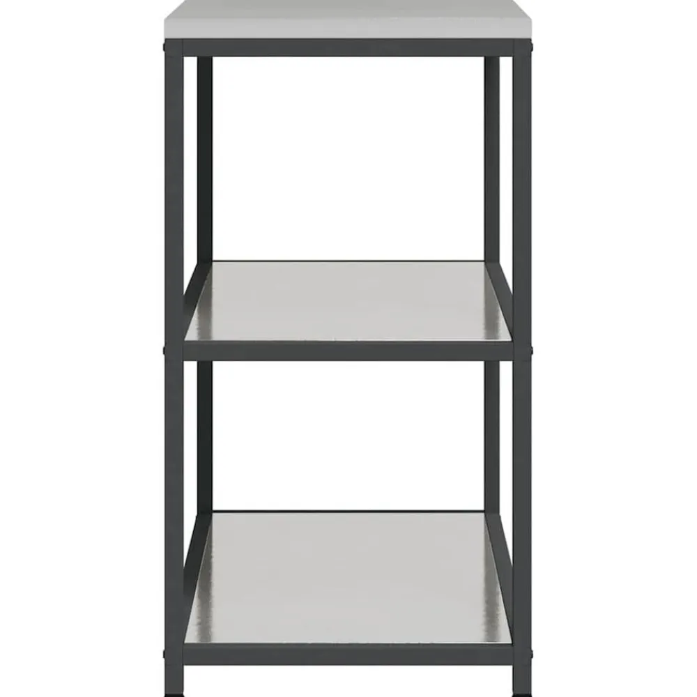 vidaXL Armarios Y Almacenamiento-Almacenamiento de cocina Plateado 90 x 50 x 92 cm Acero