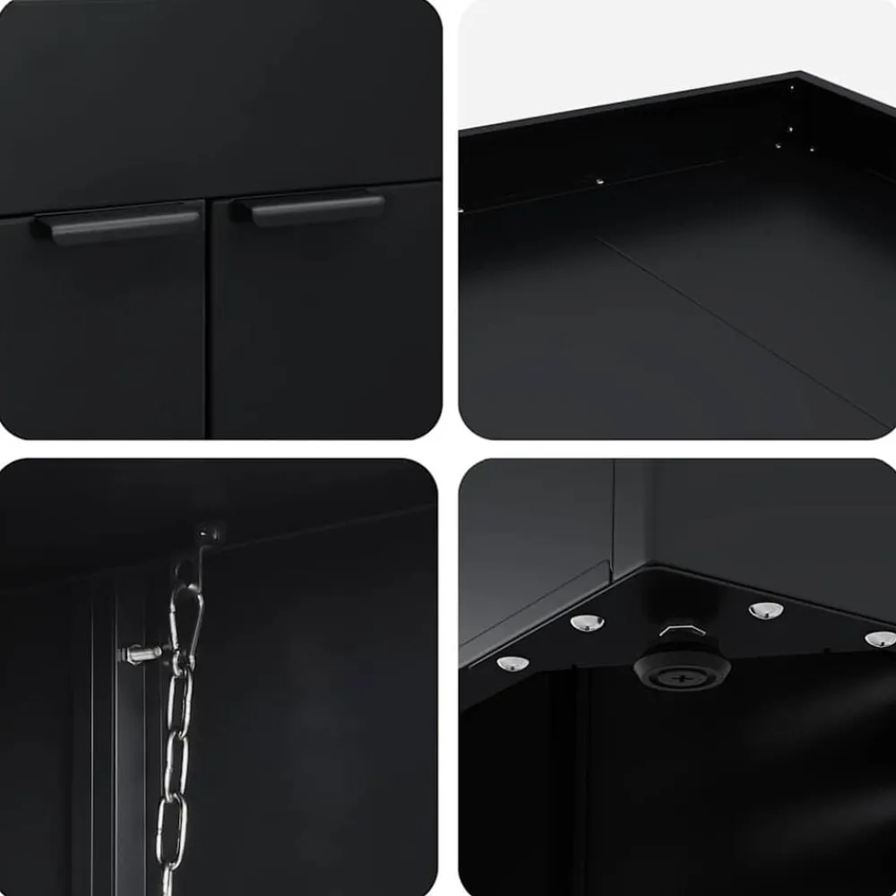 vidaXL Productos Del Hogar-Almacenamiento de cubos Wheelie para 4 cubos