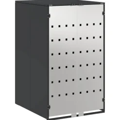 vidaXL Almacenamiento de Contenedor Rodante con Tapa Abatible a Gas para Contenedor de 240L