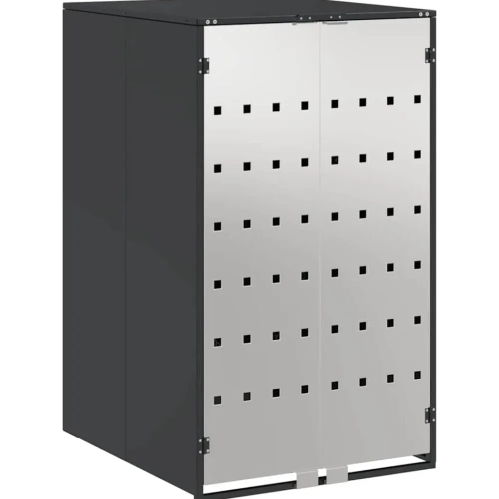 vidaXL Almacenamiento de Contenedor Rodante con Tapa Abatible a Gas para Contenedor de 240L