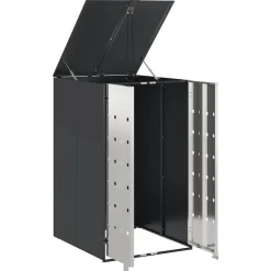 vidaXL Almacenamiento de Contenedor Rodante con Tapa Abatible a Gas para Contenedor de 240L