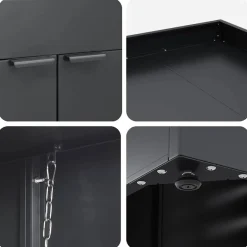 vidaXL Productos Del Hogar-Almacenamiento de cubos Wheelie para 3 cubos