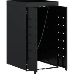 vidaXL Almacenamiento para Contenedor Rueda con Techo para Plantas para Contenedor de 240L Negro Clearance