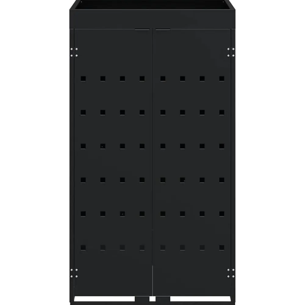 vidaXL Almacenamiento para Contenedor Rueda con Techo para Plantas para Contenedor de 240L Negro Clearance