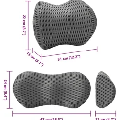 vidaXL Ropa De Casa-Almohada cervical, Almohada lumbar Espuma Viscoelástica