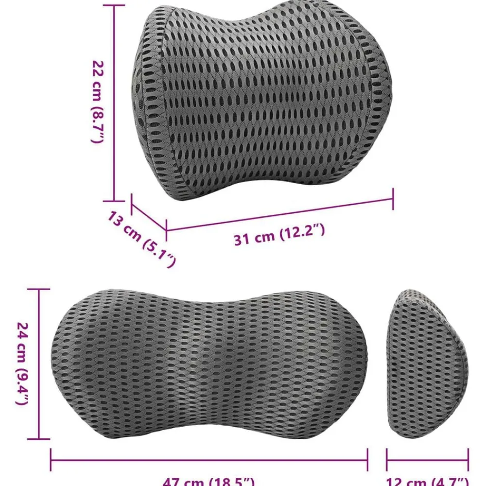 vidaXL Ropa De Casa-Almohada cervical, Almohada lumbar Espuma Viscoelástica