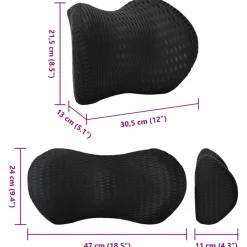 vidaXL Almohada cervical, Almohada lumbar Espuma Viscoelástica Negro Sale