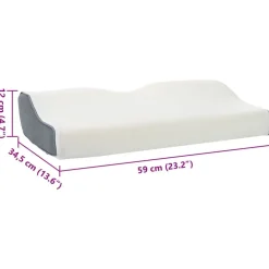vidaXL Almohada cervical Espuma Viscoelástica 59 x 34,5 x 12 cm White Discount