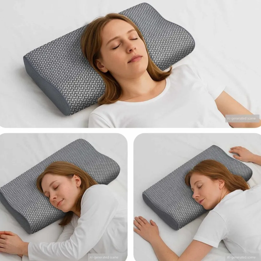 vidaXL Almohada con almohada 60 x 34 x 11 cm Poliéster Gris Hot