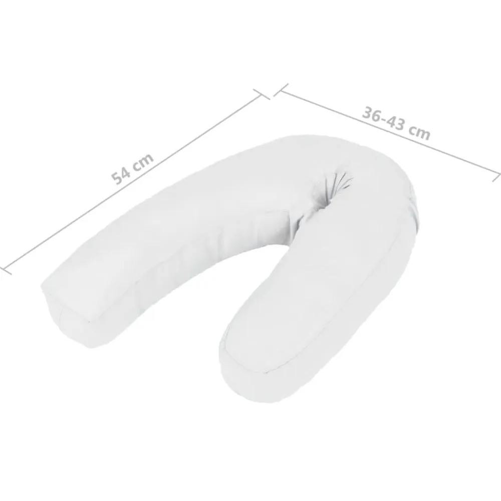 vidaXL Almohada de embarazo con forma de J 54x(36-43) cm blanca Blanco Discount