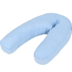 vidaXL Almohada de embarazo con forma de J 54x(36-43) cm Azul Discount