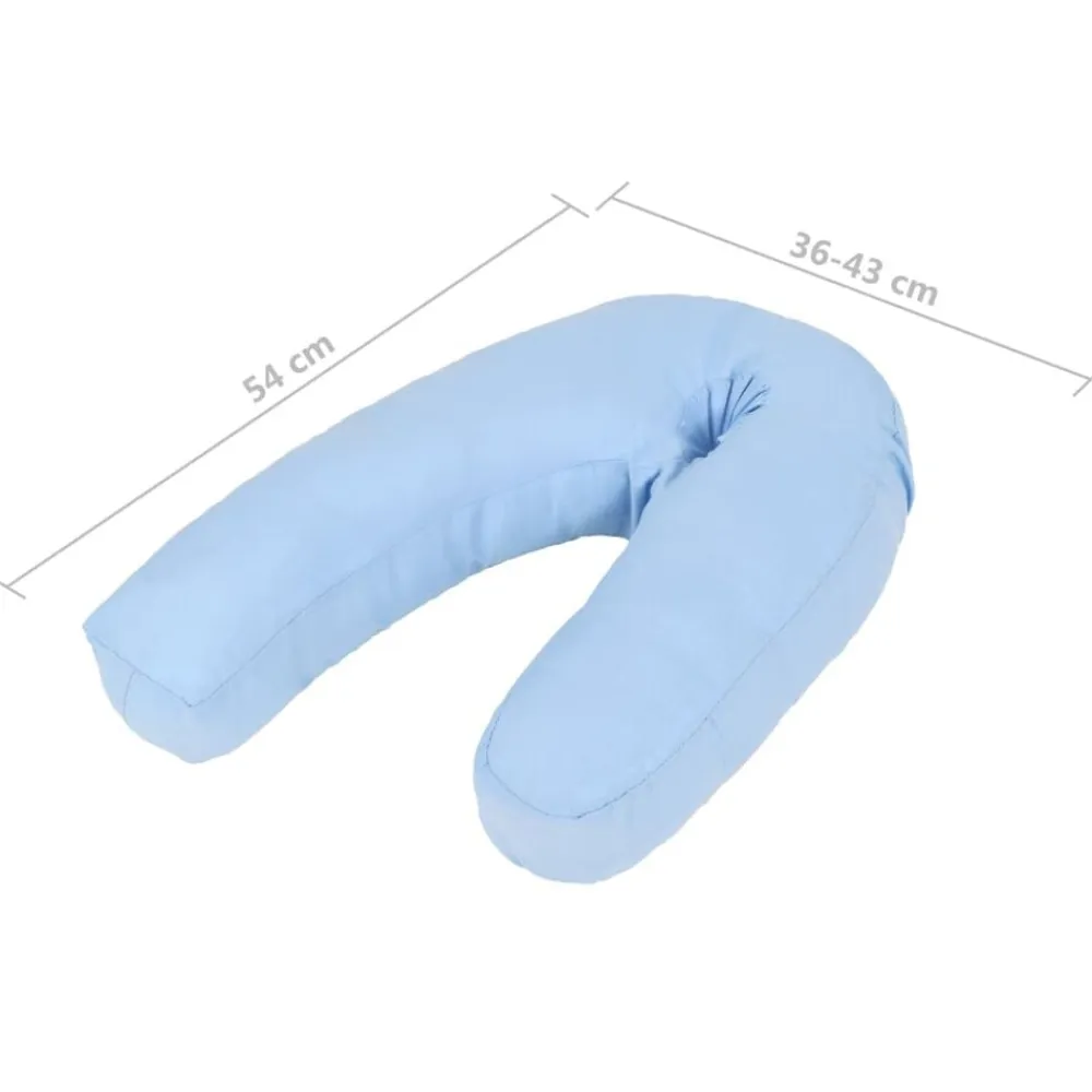 vidaXL Almohada de embarazo con forma de J 54x(36-43) cm Azul Discount